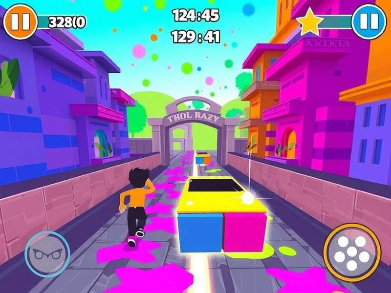 Holi Run Frenzy game controls